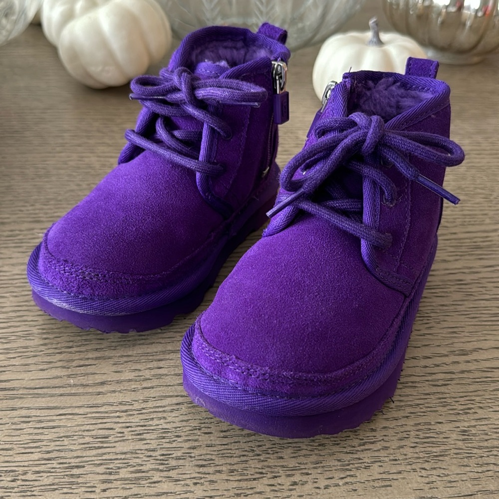 UGGS! Cutest purple Uggs. Like new. Only worn once indoors.